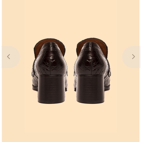 Nicole Saldana embossed black heeled loafer - Picture 4 of 9